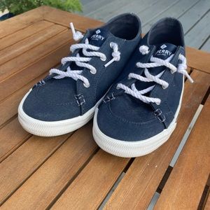 Women’s Navy and White Sperry’s in EUC Sz 7